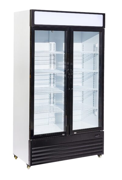 COMBISTEEL Réfrigérateur 2 portes en verre - 1120 x 595 x 1965 mm
