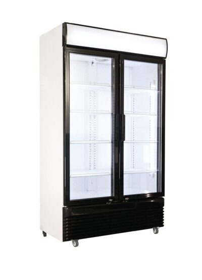 COMBISTEEL Réfrigérateur 2 portes en verre - 1120 x 595 x 2100 mm
