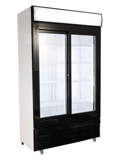 COMBISTEEL Réfrigérateur avec portes coulissantes en verres - 1120 x 595 x 2100 mm