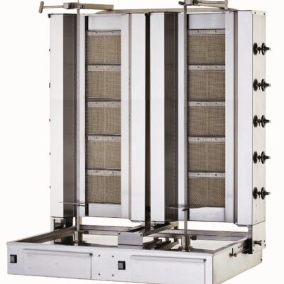 KALITE GAZ - Machine à kebab double 2x5 radian à gaz, moteur en dessous
