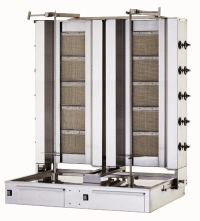 KALITE GAZ - Machine à kebab double 2x5 radian à gaz, moteur en dessous