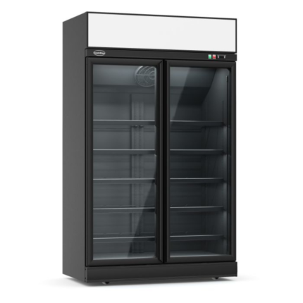 COMBISTEEL - Congélateur 2 portes en verre noir 1000L