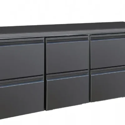 COMBISTEEL - Arrière bar réfrigérée noir 6 tiroirs