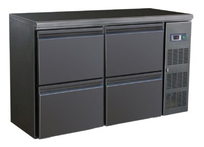 COMBISTEEL - Arrière bar réfrigérée noir 4 tiroirs - 350L