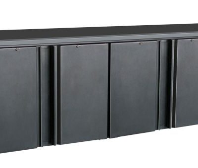 COMBISTEEL - Arrière bar réfrigérée noir 4 portes en verre 698L