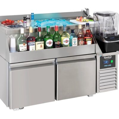 COMBISTEEL - Table réfrigérée 3 portes avec bar à cocktails