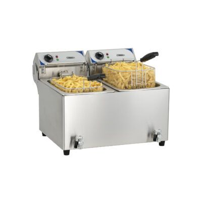 CASSELIN - Friteuse électrique avec vanne de vidange 2 x 10L