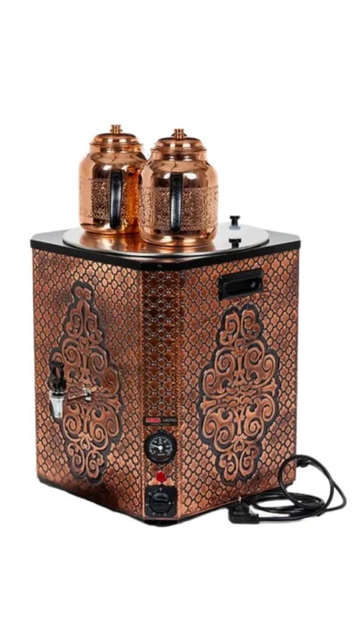 SGS - Bouilloire à thé antique / en cuivre avec système de flotteur automatique avec 1 théière 10 Litre