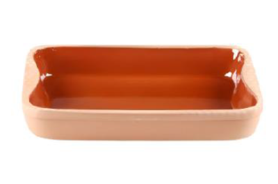 Plateau Rectangulaire en Terre Cuite 32x22cm – Plateau Verre, Snacks, Apéritifs et Plats – Durable et Élégant pour Table