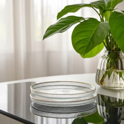 Set de 2 Assiettes à Dessert Sigma Tivoli – Verres et Vaisselle Élégante 19 et 26 cm Dorya