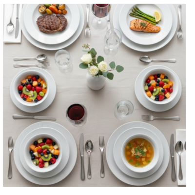 Service de table porcelaine blanche 24pièces