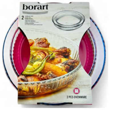Lot de 2 plats rond en verre - Haute qualité