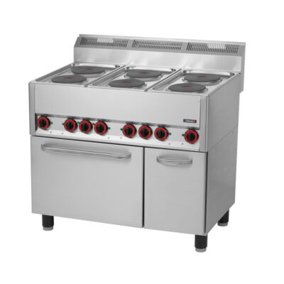 CASSELIN -Fourneau électrique 6 feux avec four électrique ventilé GN 1/1 99