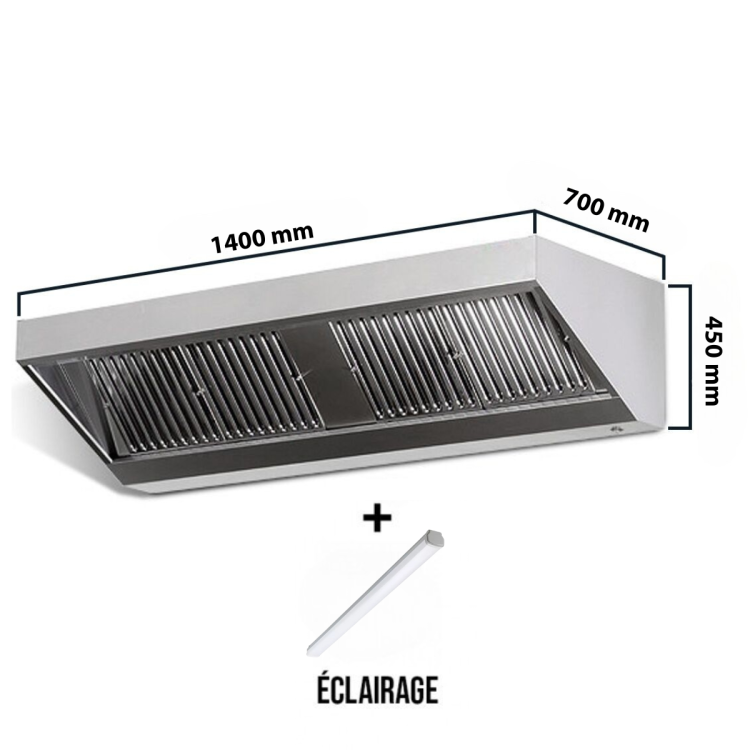 hotte-murale-sans-moteur-1400-x-700-x-450-mm-avec-eclairage-filtre-et-robinet-de-vidange-premium-goldinox