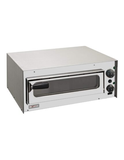 Chambre 1 pizza Ø350 mm – inox – isolation fibre céramique – sole pierre réfractaire – résistances blindées intégrées – double thermostat (sole/voûte)