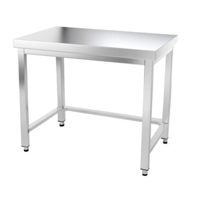 Table de travail inox professionnelle sur roulettes 1000 x 600 mm - renfort AISI 304 PREMIUM