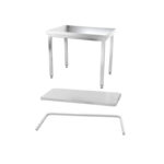 Table de travail inox professionnelle sur roulettes 1000 x 600 mm - renfort AISI 304 PREMIUM