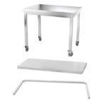 Table de travail inox professionnelle sur roulettes 1200 x 800 mm - renfort AISI 304 PREMIUM